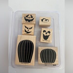Stampin Up! Carved & Candlelit set of 6 rubber stamps